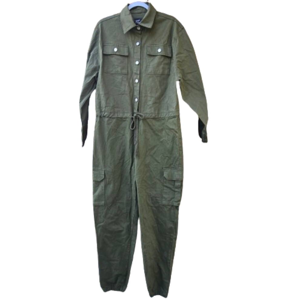 Women’s Thrill Button Up Olive Green Sz 1X